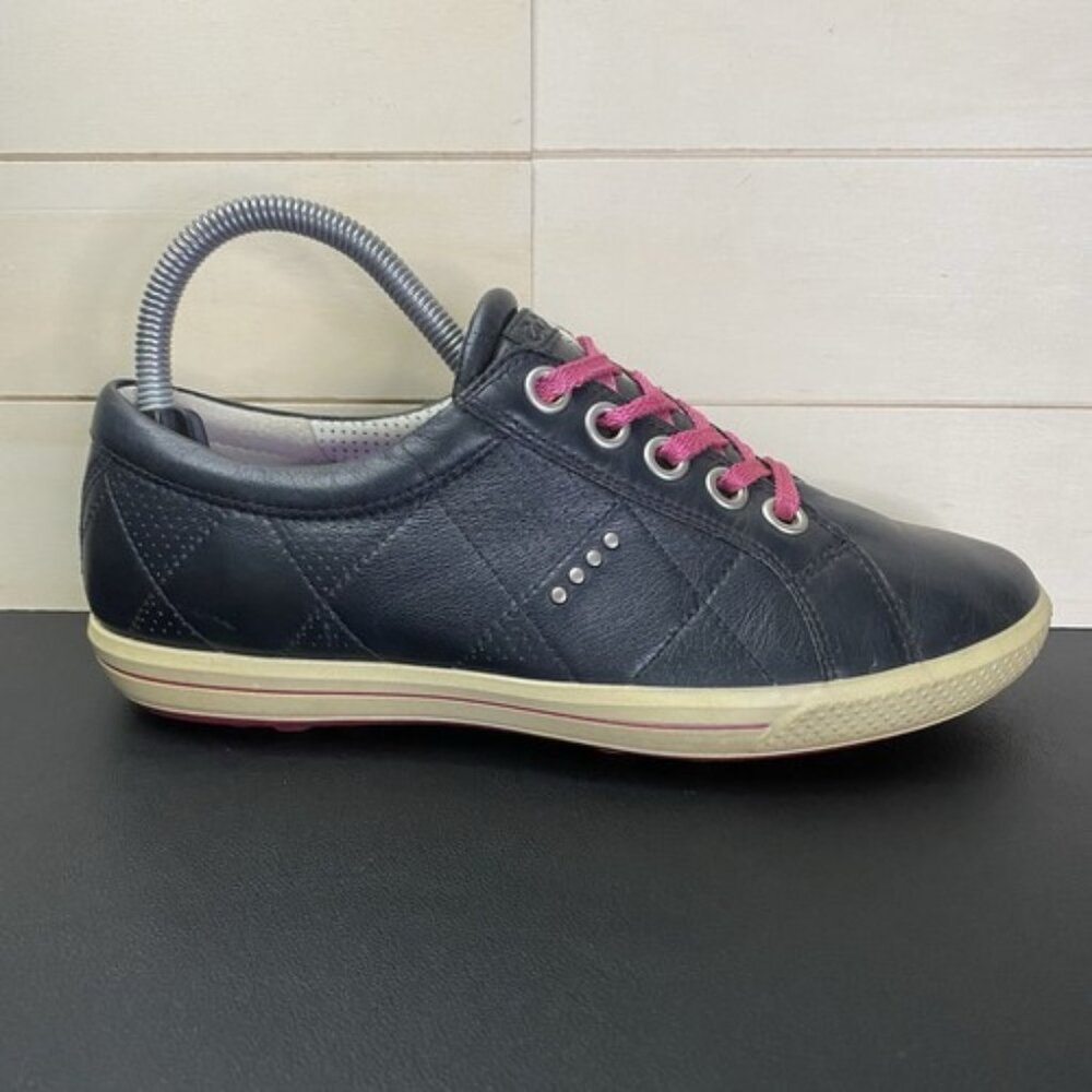 Ecco Street Premier Golf Shoes Spikeless Women's Size 6.5 EU37 Black Pink